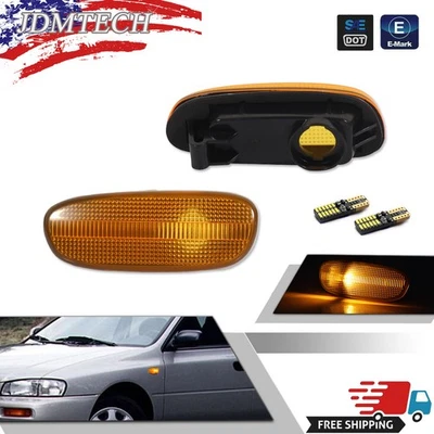 Juego de luces marcadoras laterales para guardabarros delantero derecho izquierdo con bombillas LED para Subaru Impreza 1993-01 Foto 1 de 4