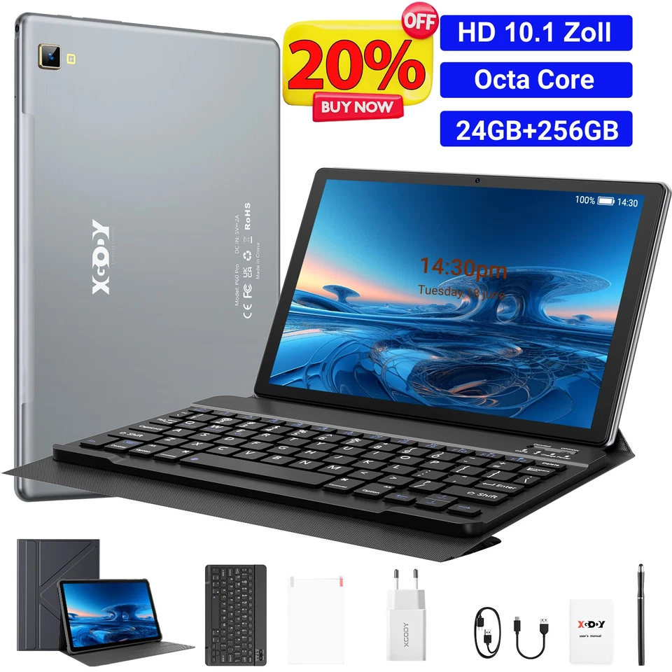 2025 Neu Gaming Tablet Android 15 24GB RAM 256GB 8-Core 8000mAh Pad PC 4G LTE 2K - Bild 1 von 4