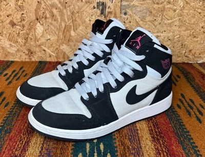 Air Jordan 1 Alto 332148-015 GS Platino Puro Negro Gris Rosa Talla 6.5Y Foto 1 de 4