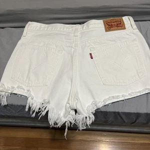 Ladies Shorts Levi Strauss Signature 501 Original Fit High Rise White Size 6 - Picture 1 of 11