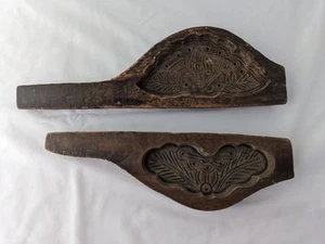 2 OLD ANTIQUE CHINESE HANDHELD CARVED MOONCAKE RICE COOKIE WOOD PRESS MOLDS - Bild 1 von 6
