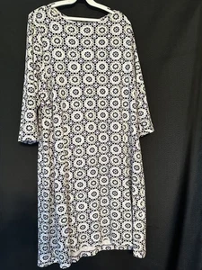 Vestido para mujer Lands End 2X tejido estampado geométrico usado en excelente estado - Imagen 1 de 4