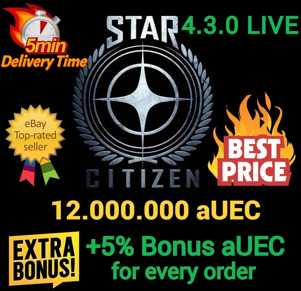 Star Citizen aUEC  12.000.000  🎁+5% Bonus🎁  Alpha UEC 4.3.2 Live Preview - Image 1 of 1