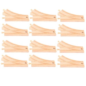 Bigjigs Rail Wooden Curved Points Male/Male/Female (Pack of 12) Railway Track - Imagen 1 de 1