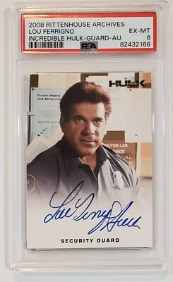 2008 Rittenhouse Archives LOU FERRIGNO Auto PSA 6 Incredible Hulk Autograph  - Image 1 of 2