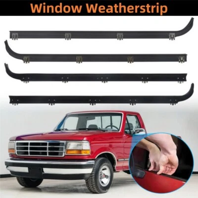 4 piezas sello de moldura de ventana resistente a la intemperie para Ford F150 F250 F350 1987-1997 EE. UU. Foto 1 de 4