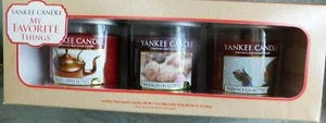YANKEE CANDLE SET OF 3 7oz Retired "My Favorite Things Collection" Rare - Picture 1 of 3