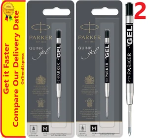 2 x BLACK Parker Gel Ballpoint Pen Refill Medium 0.7mm Factory Sealed Packs - Bild 1 von 10
