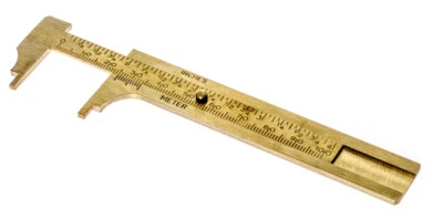 GADGETS COLLECTION 4" 100mm Brass Sliding Vernier Caliper Gauge Measuring Scale Ruler SAE & Metric