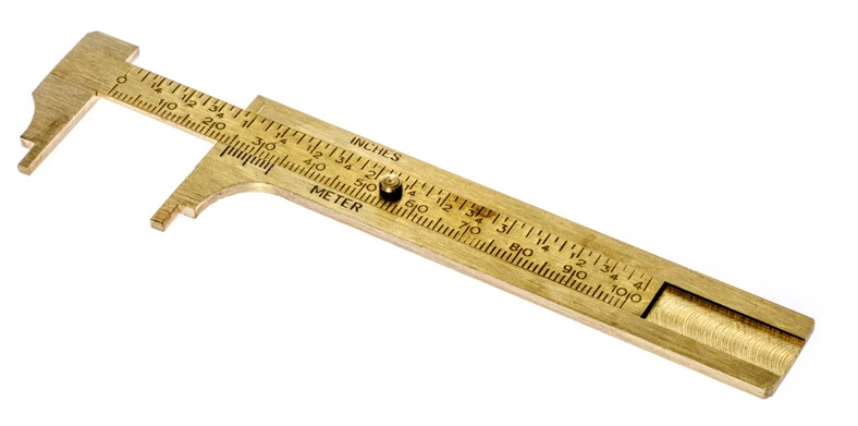4" 100mm Brass Sliding Vernier Caliper Gauge Measuring Scale Ruler SAE & Metric - Image 1 of 4
