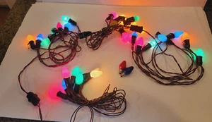 C7 String Christmas Lights 4 Sets of 7 Bulbs Red Green Wire Unbranded - Picture 1 of 6