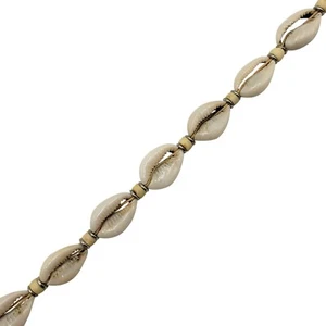 Collar Gargantilla Cowrie Shell Cuentas de Hueso Boho Festival Surfer Joyería - Imagen 1 de 3