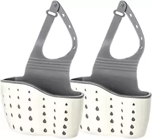 Kitchen Sink Caddy Sponge Holder Silicone Plastic Soap Holder Hanging Ajustable - Picture 1 of 12