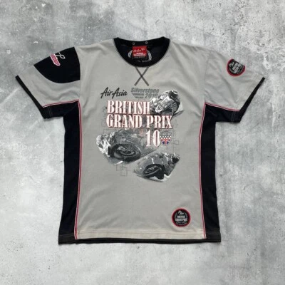 Camiseta Gran Premio Británico Air Asia Silverstone 2010 MotoGP Gris/Negro Talla L - Imagen 1 de 4