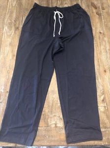 Blair Clothing Womans XL Cotton Pull-On Knit Drawstring Sport Pants In Navy Blue - Picture 1 of 5