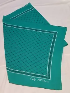 Sciarpa moda ematiana Effy blu verde acqua con stampa logo navy bellissimo pezzo - Foto 1 di 8
