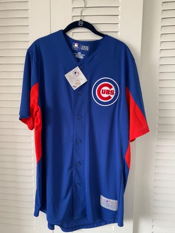 Chicago Cubs TX3 Cool Men's Baseball Jersey Shirt Blue Genuine MLB Large Cover