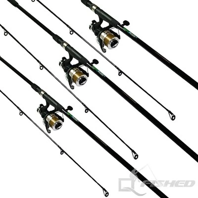 3 x Carp Fishing Rods And Reels. 12ft Fishing Rod With Reel And Line - Image 1 of 4