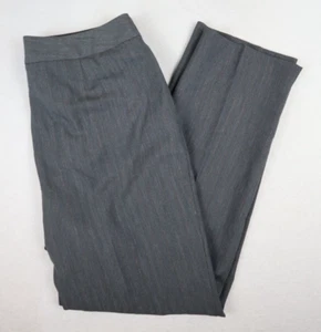 EMMA JAMES - WOMEN'S GRAY SHIMMER PINSTRIPE FLAT FRONT DRESS PANTS - SIZE 14 - Picture 1 of 7