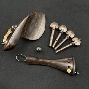 4/4 Violin natural ebony fittings Primary gills hold the shaft pull string plate - Picture 1 of 37