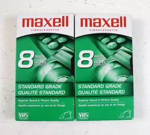2 Maxell VHS T-160 Blank Standard Grade Recording 8Hours EP Mode - Picture 1 of 3