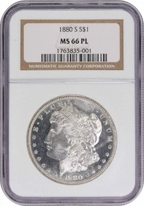1880-S Morgan Silver Dollar MS66PL NGC - Picture 1 of 2