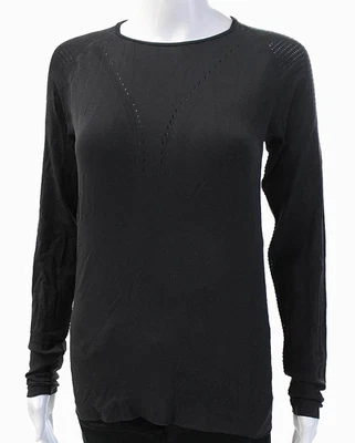 Lululemon Usado en Excelente Condición Agujeros para Pulgar Manga Larga Talla 8 Negro Tecnología Atlético Perforado Foto 1 de 4