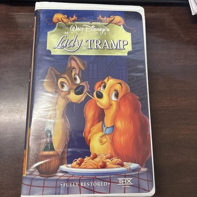 Lady & the Tramp VHS Disney Video Tape Masterpiece Animation Movie VTG Clamshell - Image 1 of 3
