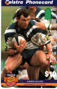 Rare-Telstra $5 Super Rugby Multi Hole Phonecard-Simon Gillies-Rare - Picture 1 of 2