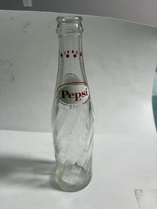 Vintage Pepsi-Cola Glass Swirl Red Dots 10 Oz Soda Pop Bottle Used - Picture 1 of 6