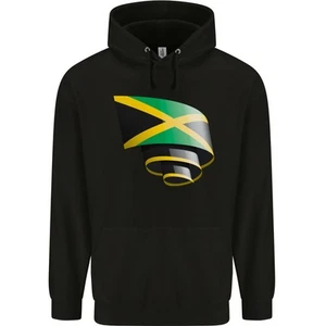 Curled Jamaican Flag Jamaica Day Football Childrens Kids Hoodie - Picture 1 of 37