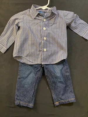 Conjunto Niño - Camisa Manga Larga Nautica y Jean Carter's Talla 3-6 Meses Foto 1 de 2