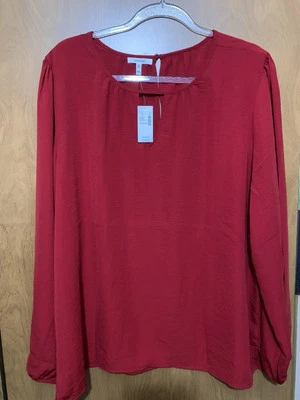 Blusa de mujer Maurices roja manga globo manga larga talla XXL nueva con etiquetas Foto 1 de 4