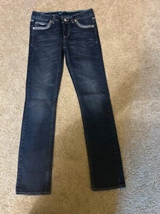 Levi's Girl's Sz 10 Regular Skinny Denim Jeans Adjustable Waist w/ Accents - EUC - Picture 1 of 5