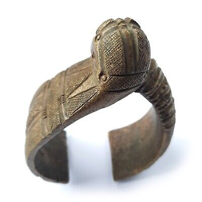 Striking Antique African Manilla Currency Bracelet Bronze Trade Money Old Tribal • 3.20£