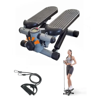 Mini Stepper Exercise Machine Stair Equipment with Resistance Bands LCD Monitor - Image 1 of 4