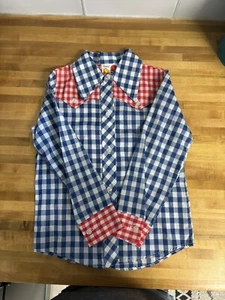 Vintage Disney Sears Winnie The Pooh Button Up Plaid Kids Shirt Size 6 - Picture 1 of 6