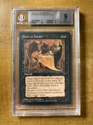 MTG✨HYMN TO TOURACH V4 ✨Fallen Empires BGS Quad 9’s+ MINT 1994 Kirschner Art - Image 1 of 2
