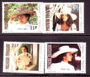 FRENCH POLYNESIA Sc 379-82 NH ISSUE OF 1982 - HATS - Picture 1 of 1
