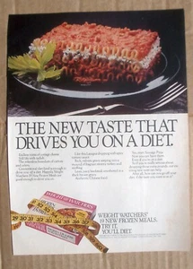 Weight Watchers New Frozen Meals Diet Vtg 1981 Print Ad 8 x 10" - Picture 1 of 3