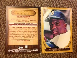 Jackie Robinson HOF-8 Dodgers 5x7 Gold #/10 MADE 2018 Topps Gallery Hall of Fame