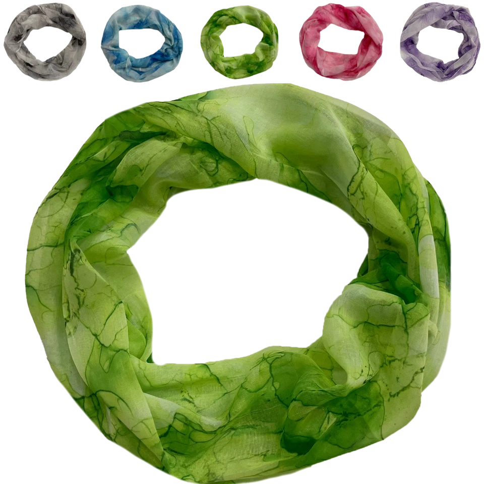 Damen Loop Schal Rundschal 20% Seide Schlauchschal Halstuch Tuch abstrakt 2330