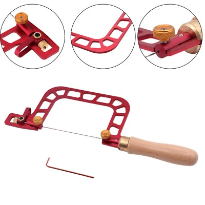 Woodworking Coping Saw Aluminum Alloy Frame Fret with Replacement Blades Kits - Image 1 of 4