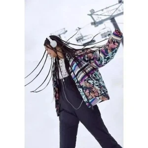 Free People Movement Bunny Slope Multi Skijacke bunt laut Streifen Blumen - Bild 1 von 20