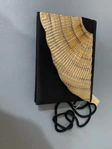 Schwarz und Gold Handtasche 8 Zoll x 5 Zoll Damen Neu ohne Etikett - Bild 1 von 5