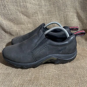 Merrell Jungle Moc Black Nubuck Loafer Casual Sport Slip On Men’s 8 READ CONDITI - Picture 1 of 9