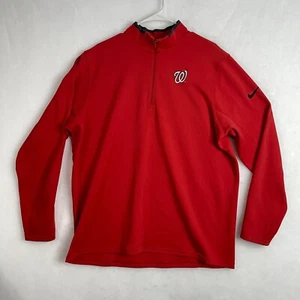 Washington Nationals MLB Nike Men’s Red 1/4 Zip Long Sleeve Pullover Sz XL - Picture 1 of 13