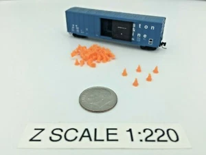 (20) Lot of Medium Traffic Safety CONES 4mm Tall - Z Scale 1:220 - Color: Orange - Picture 1 of 5