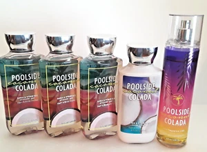 BBW Poolside Coconut Colada 90% Fragrance Mist New Lotion & Shower Gel 5PC SET - Picture 1 of 5