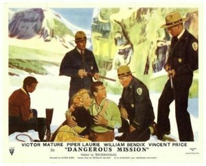 Dangerous Mission Original Lobby Card Victor Mature Piper Laurie William Bendix